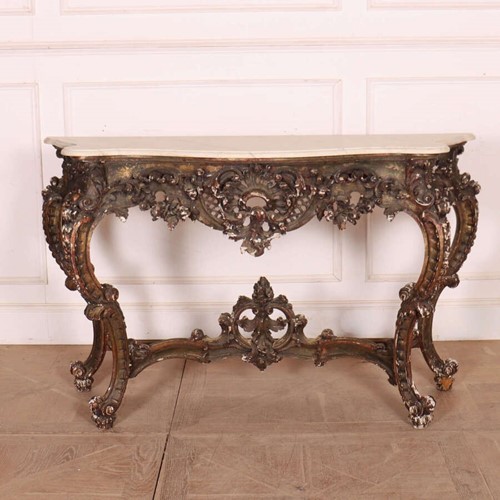 French Serpentine Front Console Table