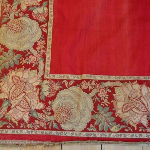 Pair Of Turkey Red Curtains French 19Th Century