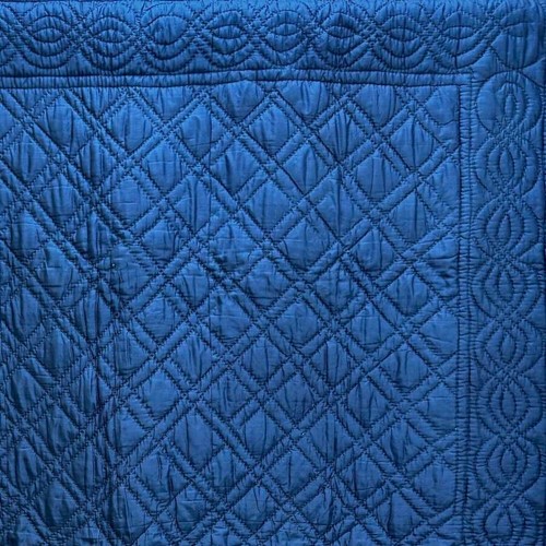 Blue Silk Quilt French 19th Century