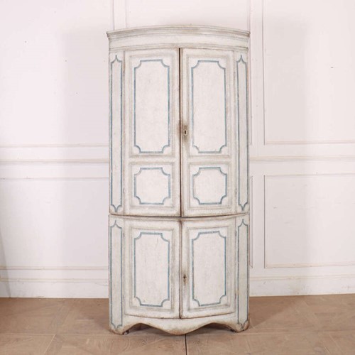 English Bowfront Corner Cupboard