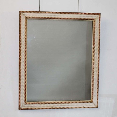 Antique French Ripple Framed Cream And Gold Mirror