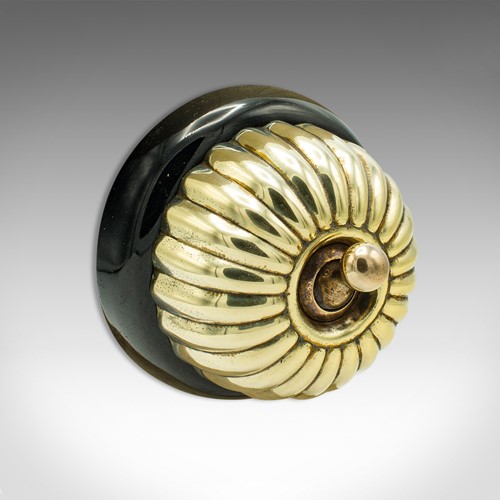 Antique Light Switch, English, Brass, Bakelite, On-Off, Early 20th Century, 1920