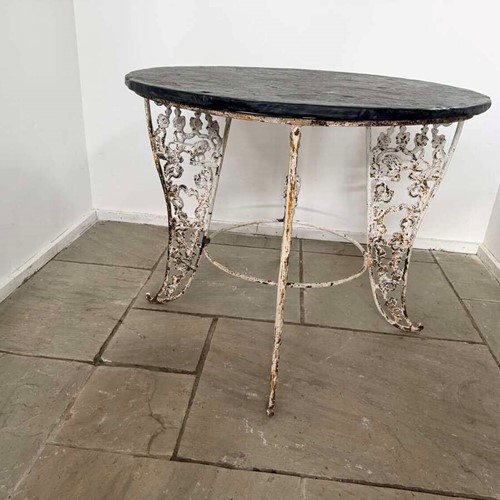 19th century cast iron slate top table circa 1880 English