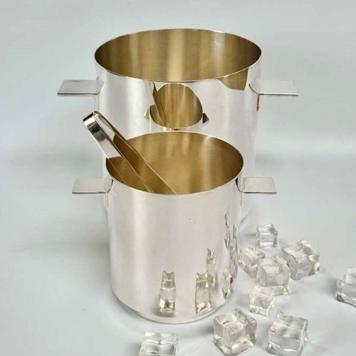 Outstanding Quality Christofle Wine Cooler & Matching Ice Bucket By Lino Sabattini