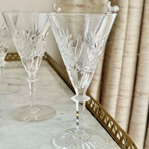 7 Val Saint Lambert Finest Crystal Cocktail Glasses