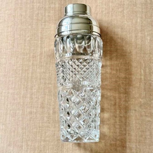 Superb Cut Crystal & Silver Plated Cocktail Shaker