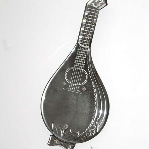 Antique Guitar Or Mandolin-Shaped Venetian Mirror