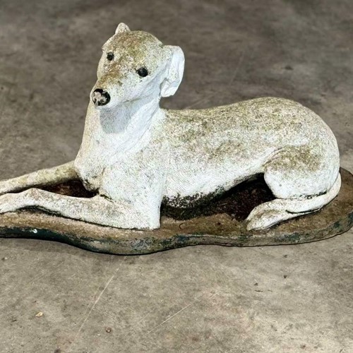 20th century cast stone dog