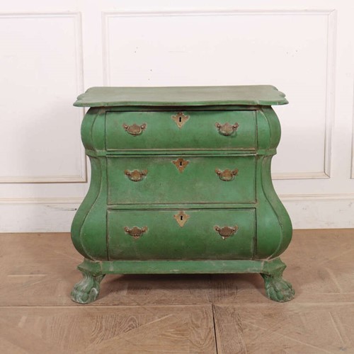 Dutch Painted Bombe Commode
