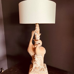 Huge Vintage Terracotta Table Lamp