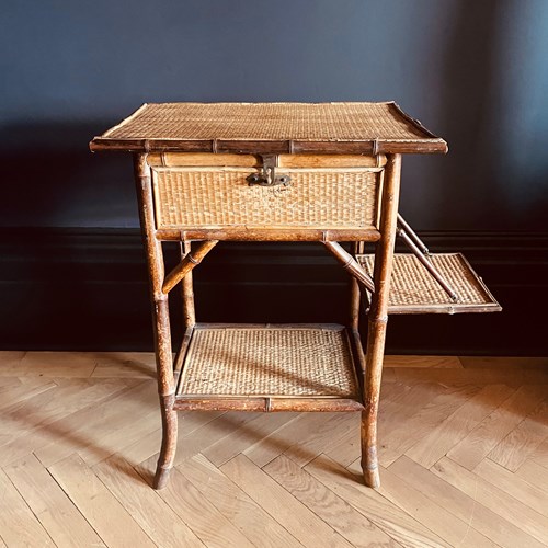 Victorian Bamboo & Rattan Work Cabinet