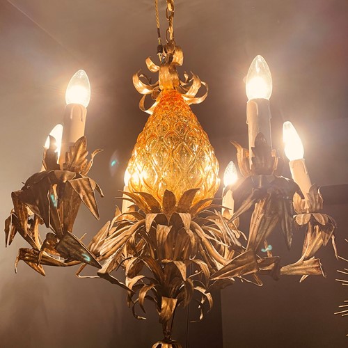 Large Midcentury Pineapple Chandelier