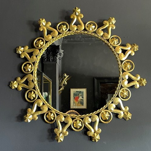 Mid Century Gilt Iron Spanish Mirror