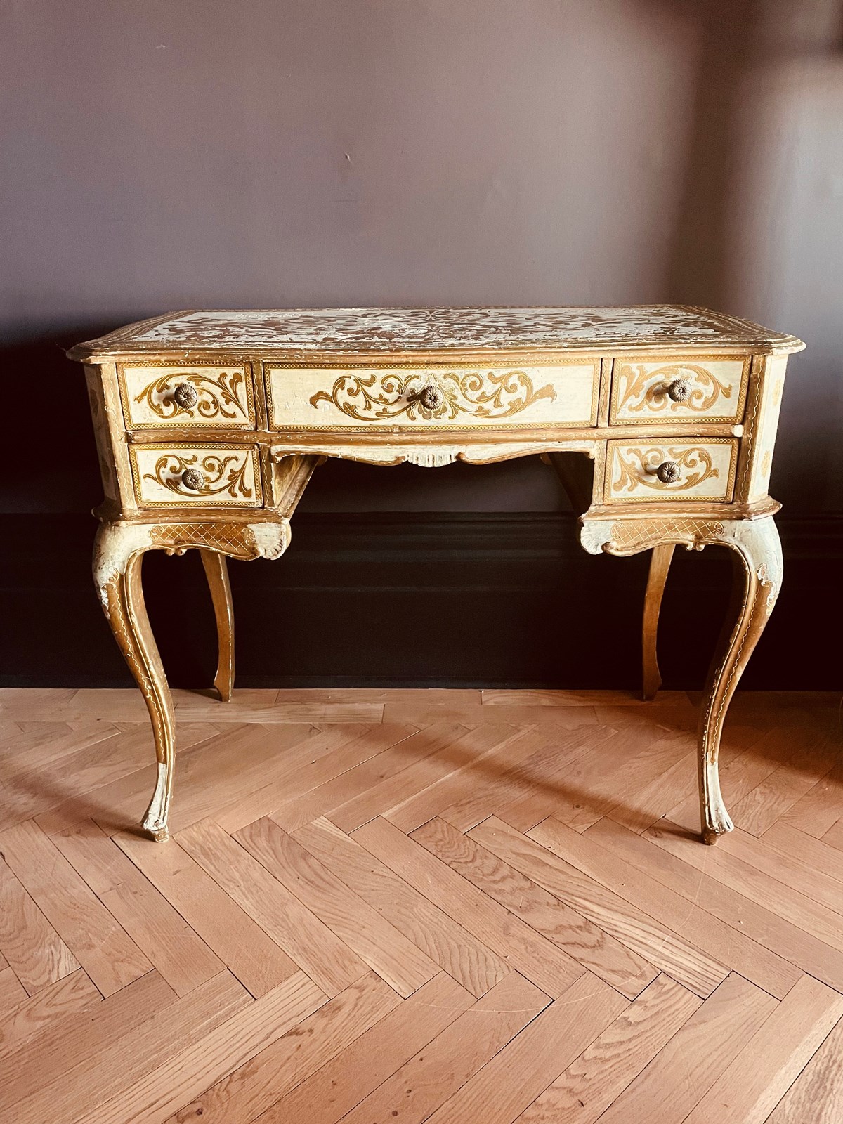 Mid Century Florentine Dressing Table Or Desk - Decorative Collective