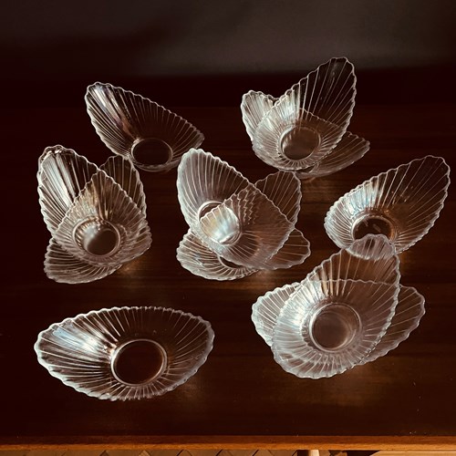 Set Of 11 French Fluted Glass Bowls