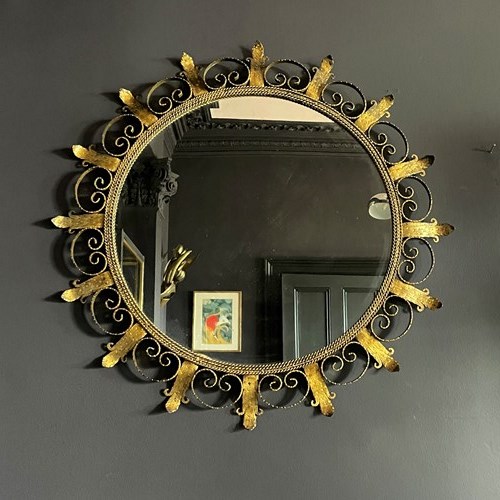 Mid Century Gilt Iron Spanish Mirror