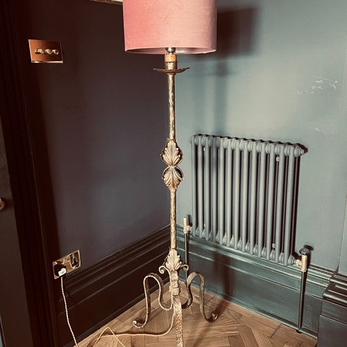 Spanish Gilt Iron Floor Lamp