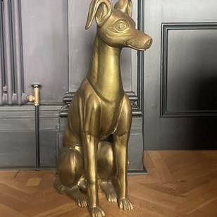 Lifesize Brass Greyhound