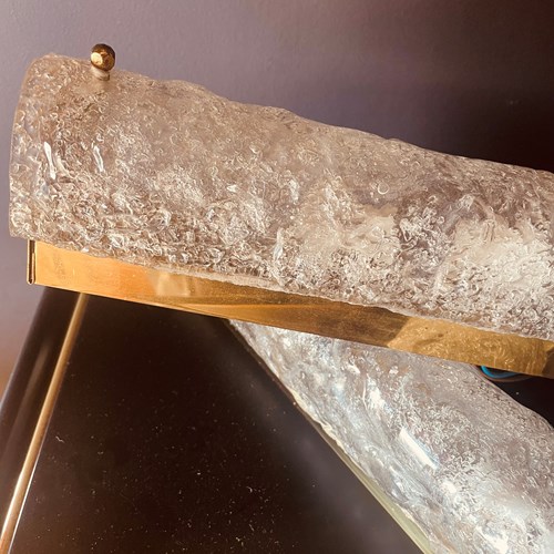 Excellent Pair Of “Ice” Wall Lights By Hillebrand