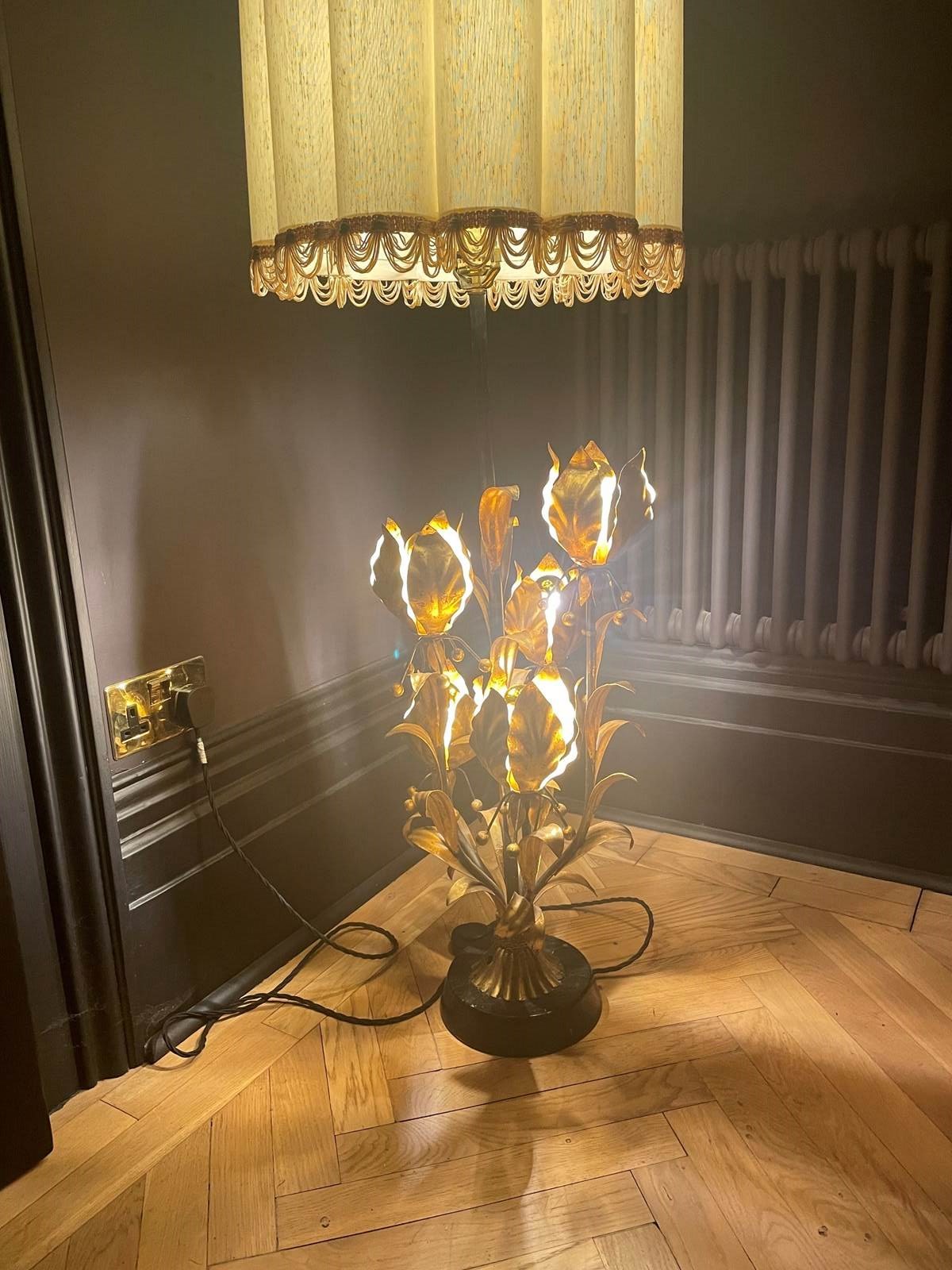 Exclusive Gold Leaf Italian Table Lamp