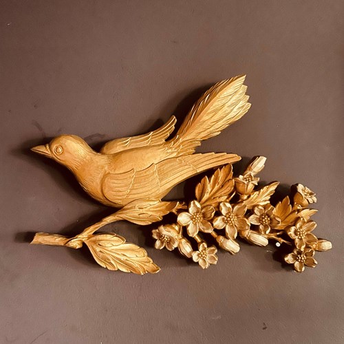 Pair Of American Bird & Dogwood Wall Hangings