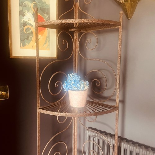 Huge, Early 20Th Century Corner Plant Stand/Shelving