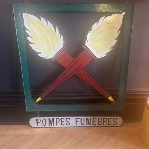 Huge Double-Sided French Funeral Parlour Sign