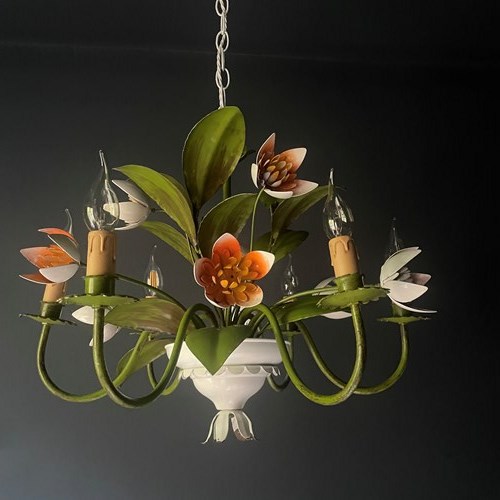 French Flower Toleware Chandelier