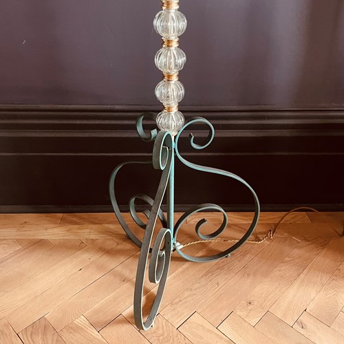 Mid Century French Glass Floor Lamp