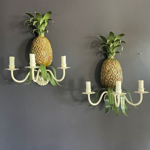 Pair Of Pineapple Wall Lights