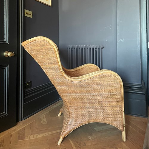 Excellent Bamboo & Rattan Wingback Chair