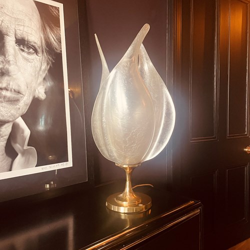 Rare Tulip Table Lamp By Roger Rougier