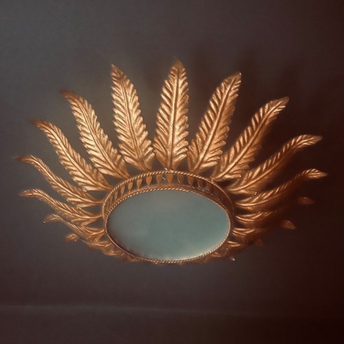 Gilt  Spanish Sunburst Ceiling Light