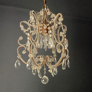 Mid Century Italian Beaded Chandeli...