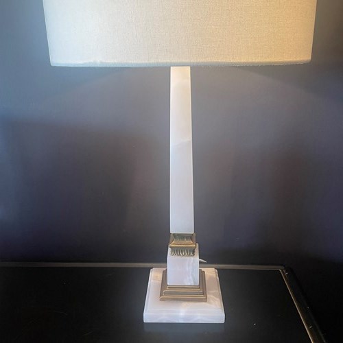 Elegant Pale Pink Onyx Table Lamp