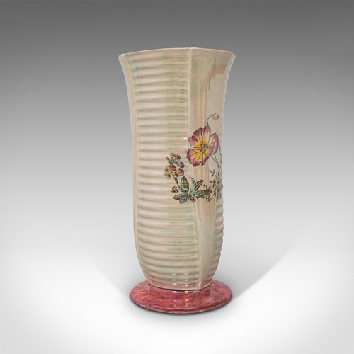 Vintage Flower Vase, English, Ceramic, Decorative, Lustre, Mid 20th, Circa 1950