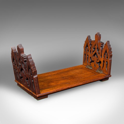 Antique Book Slide, English, Walnut, Extending, Novel Stand, Victorian, C.1850