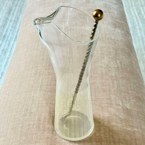 Tall Swedish enamelled glass cocktail mixing jug C1956