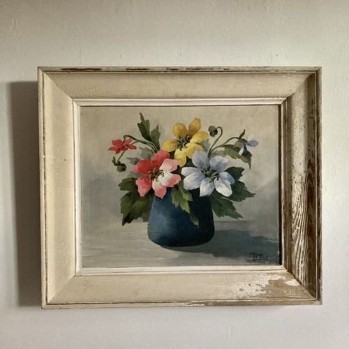 Flowers In Blue Vase