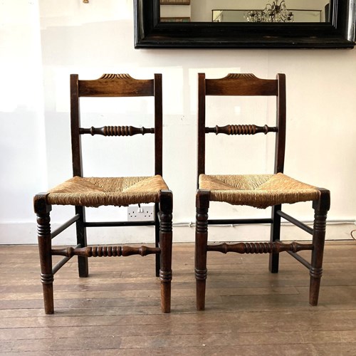 Rush Seated Country Chairs