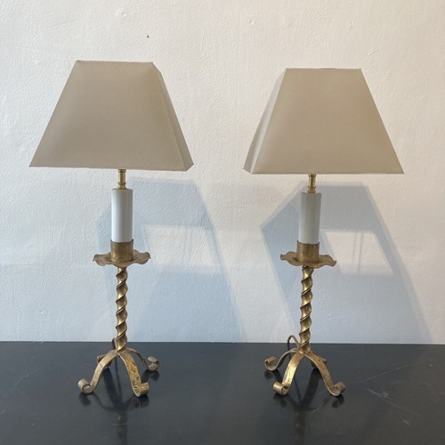 Spanish Gilt Metal Lamps