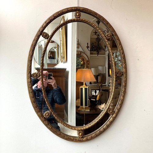 English Oval Sectional Mirror