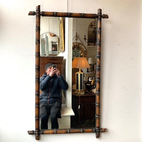 Faux Bamboo Mirror