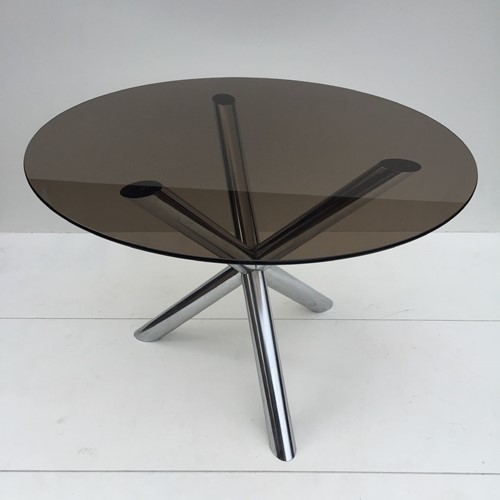 Chrome And Glass Top Table