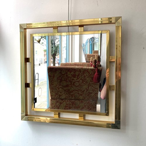 Square Brass Italian Mirror