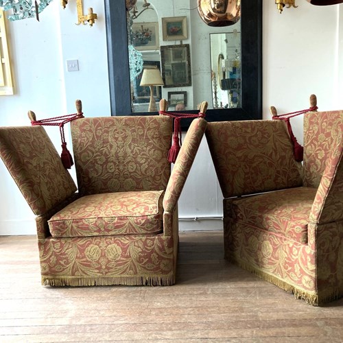 Pair Of Knole Drop Arm Chairs