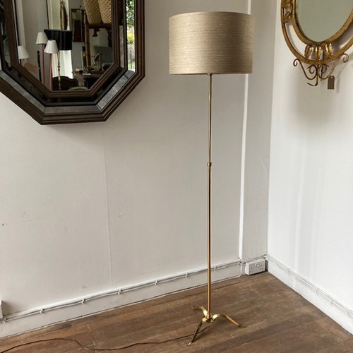 Mid-Century Brass Tripod Floor Lamp