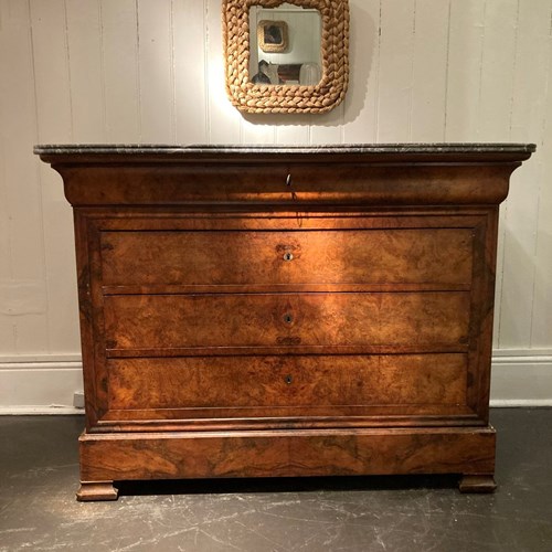 Walnut Commode Marble Top