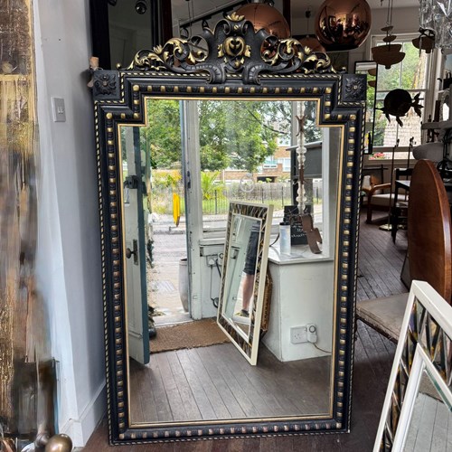 Large Black And Gilt Mirror