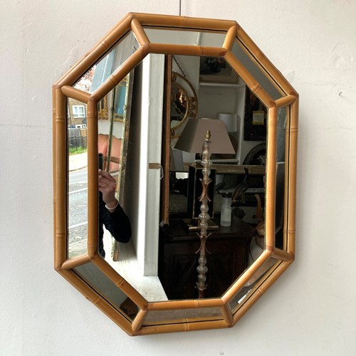 Octagonal Bamboo Cushion Mirror